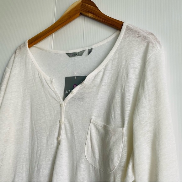🆕 Athleta white Long Sleeve Tee lightweight top NWT - Picture 2 of 6